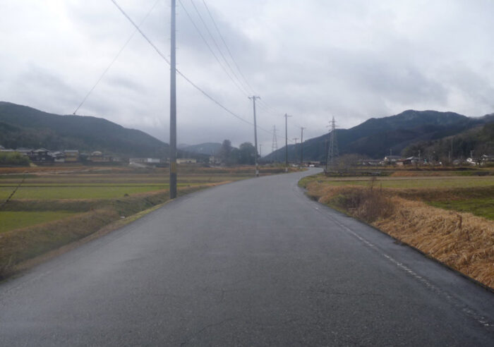 市道朝倉高柳線 道路改良工事 工事前